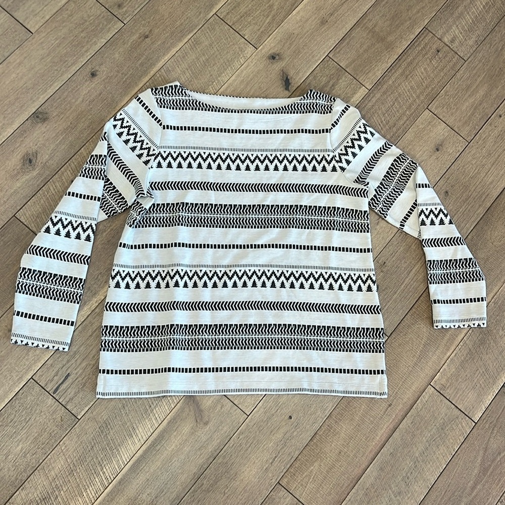 J.Jill Women’s Aztec Long Sleeve Textured Sweater Tunic